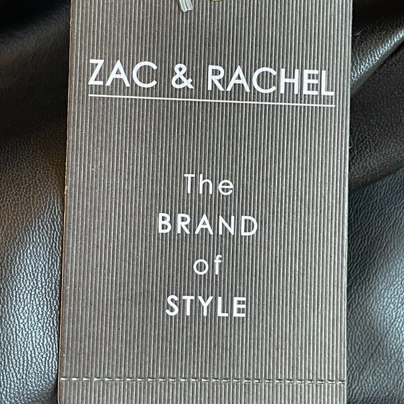 Zac & Rachel NEW Vegan Leather Black Leggings have Permanent Crease Down Front - Picture 10 of 10